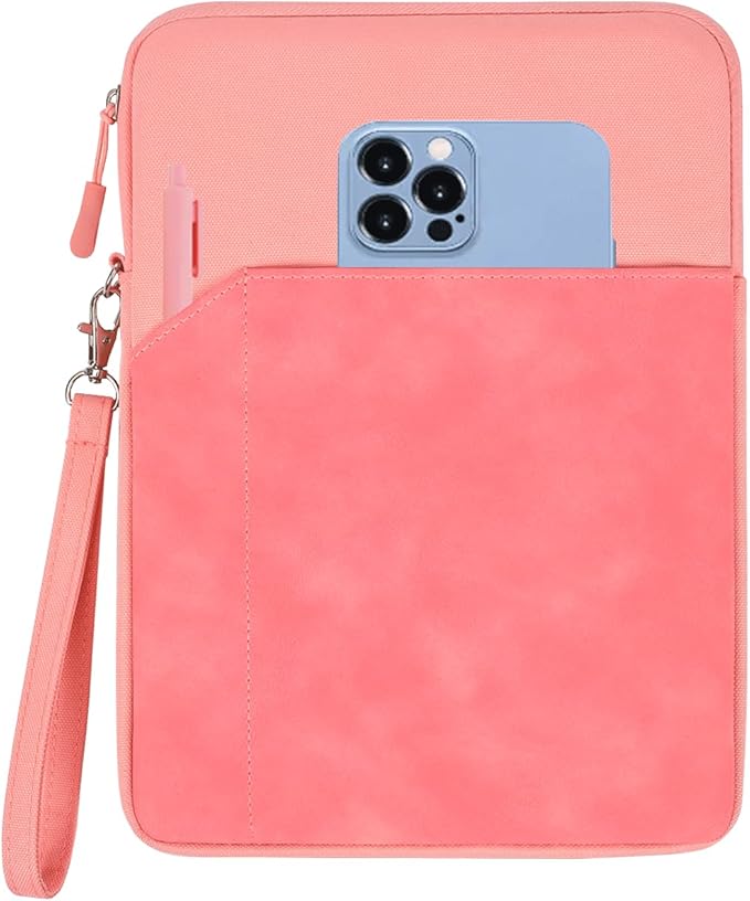 CAAORDKSO 6-7 Inch Sleeve Case for All-New Kindle Paperwhite 7"/Amazon Kindle Paperwhite 6.8", Fire 7 Tablet, 6-inch Kindle, eBook, Protective Sleeve Cover Pouch Bag Carrying Case with Pocket, Pink