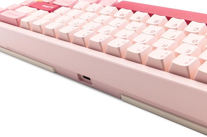KEEBMONKEY WOBKEY Zen 65 65% Quick Release Wireless Mechanical Keyboard with RGB, CNC Aluminum Case, Hot-Swappable, VIA Support, BT/2.4G/USB-C Gaming Keyboard for Mac/Windows (Lite Pink)