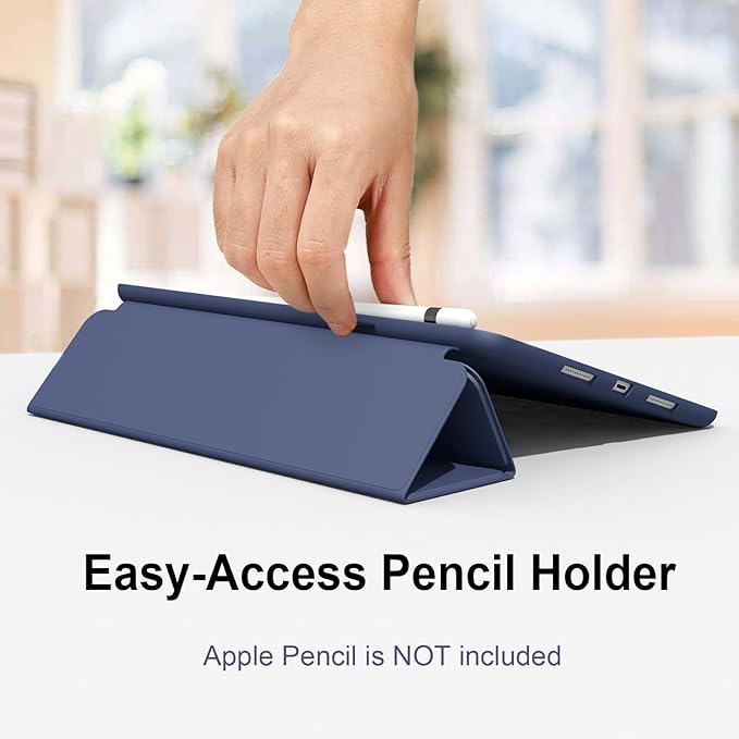 Case for iPad Air 3 / Pro 10.5 Inch, Lightweight Slim Soft TPU Trifold Stand Smart Cover, Auto Sleep/Wake Case with Pencil Holder for iPad Air 3rd Generation/Pro 10.5 - Navy Blue