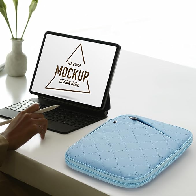 MoKo 9-11 Inch Tablet Sleeve Carrying Case with Handle, Padded Protective Travel Bag for New 11 inch iPad Air M4 2026, iPad A16, i-Pad Pro 11 M5, i-Pad 10./Air 5/4. Gen10.9, Tab S9/S8 11, Light Blue