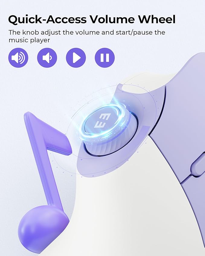 seenda Ergonomic Mouse Wireless, MOU-302 Bluetooth Vertical Mouse Rechargeable, Volume Knob, Silent Mice & 1000/1600/2400 DPI, 3 Multi-Device Connection for Windows/PC/Laptop/Mac/MacBook, White Purple