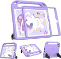 BMOUO Kids Case for iPad 5th/6th Generation, iPad 9.7 2018/2017 Case with Screen Protector, Shockproof iPad Air 2 Case with Handle Stand, Light Purple