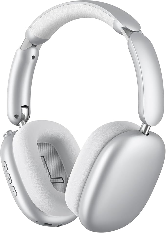Wentronic Y02 Active Noise Cancelling Headphones,60H Battery,5 EQ Music Modes,Hi-Res Audio,Deep Bass,Foldable Wireless Over Ear Bluetooth 5.4 Headset,Breathable Leather Earpads (Silver)