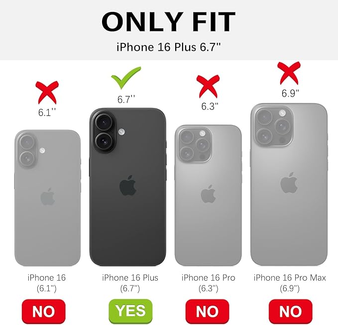 YINLAI Case for iPhone 16 Plus 6.7-Inch, iPhone 16 Plus Phone Case Magnetic [Compatible with Magsafe] Slim Translucent Matte Men Women Girls Shockproof Protective Back Cover, Black/Purple