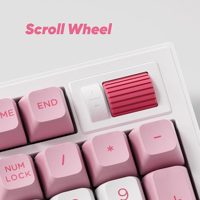 Akko 5098B Wireless Gaming Keyboard with Screen, Prunus Lannesiana Hot-Swappable Full Size Mechanical Keyboard with Scroll Wheel, Numberpad, RGB Gasket Keyboard, Piano Pre Lubed Switch