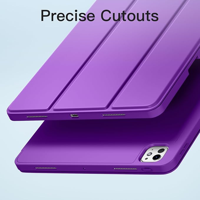 Akkerds Compatible with iPad Pro 13 Inch Case (M5/M4) 2025/2024, for iPad 13 Pro Case with Pencil Holder, Slim Trifold Stand Protective Cover with Soft TPU Back, Auto Wake/Sleep (Darkpurple)