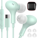 iMangoo for Apple USB C Wired Headphones, Hi-Fi Sound Corded Earbuds, Ergonomic Small in Ear Buds for iPhone 17 Pro Max/17e/16 Plus/16e/15, for Samsung S26/S25 Ultra/for Pixel Type C Earphones Mint
