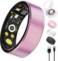 Smart Ring For Women Men, Health Tracker with Heart Rate/Blood Oxygen/Blood Pressure/Sleep Monitoring/Step Counting, IP68 Waterproof Fitness ring, No App Fees for iPhone & Android (Lavender Pink, 6#)
