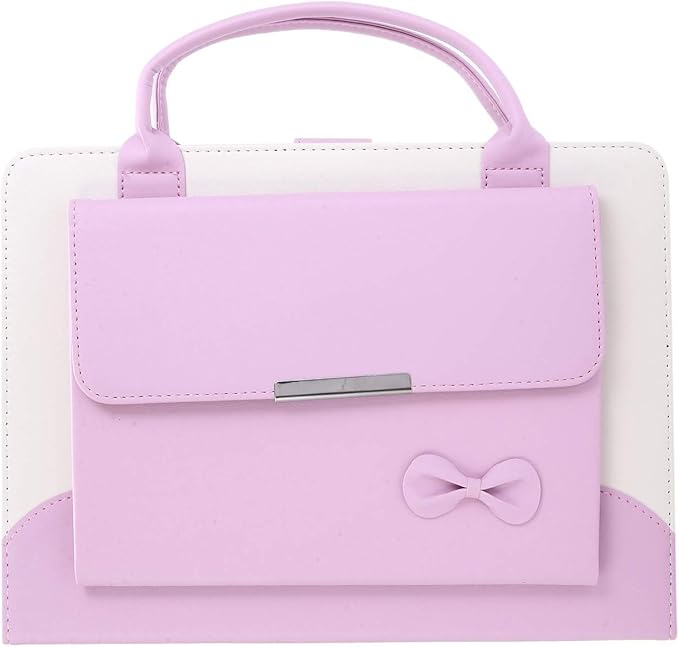 Handbag Case for iPad Pro 13" (M5/M4) 2025/2024, Air 13" M2 M3, iPad Pro 12.9-inch 2018-2022, Techcircle Cute Bowknot Pocket Wallet Design Folio Stand PU Leather Carrying Case, Auto Sleep/Wake, Pink