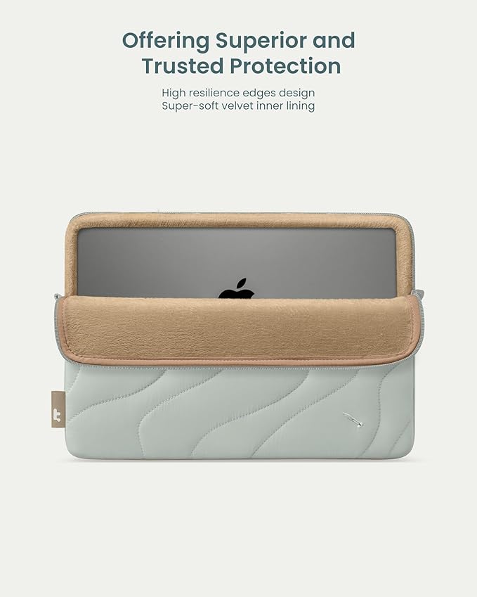 tomtoc 360 Protective Puffy Laptop Sleeve for 14-inch MacBook Pro M5 Pro/Max (2026) A3426 A3427, M4/M3 Pro/Max A3434 A3112 A3401 13.5/13.8-inch Surface Laptop 7(Copilot+ PC)/6/5/4/3, Quilted Design