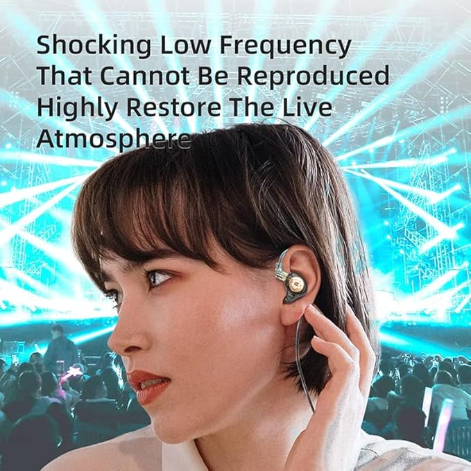 KZ EDX Pro in Ear Monitor Headphones KZ IEM Earphones Dual DD HiFi Stereo Sound Stage Earphones Wired Noise Cancelling Gaming Earbuds for Musicians Singer Audiophiles