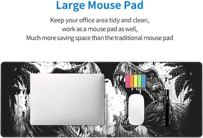 Dinosaur Mouse Pad XL Large Mousepad Non Slip Rubber Base Desk Mat for Laptop Computer Gaming 31.5" X 12"
