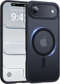 Magnetic for iPhone Air Case 2025,[Anti-Slip][Compatible with MagSafe][Military Grade Drop Protection] Shockproof Protective Translucent Matte Phone Case for iPhone 17 Air Case,Black