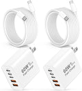 iPhone 17 16 15 Charger Fast Charging, 2 Pack 60W 5-Port USB C Fast Wall Charger Block Multiport Type C Brick Plug Adapter & 6FT Type C Charging Cable Cord for iPhone 17 16 15 Pro Max, MacBook, Galaxy