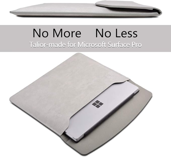 Surface Pro 11th/10/9/8/7/6/5/4/Pro X Sleeve case, for Microsoft 12-12.3-13 Inch Tablet Waterproof Ultrathin Carrying Cover with Small Bag (Palladium)