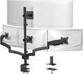 WALI 4 Monitor Mount for 13-49 inch Ultrawides on Top Bracket and 27 inch Screens on Lower Brackets, Heavy Duty Arm Extra Tall Quad Monitor Stand, up to 44 lbs (GSDM004S-P), Black