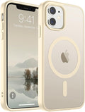 SUPFINE Magnetic for iPhone 11 Phone Case (Compatible with MagSafe) (Military Grade Drop Protection) Slim Translucent Matte Shockproof with Anti-Fingerprint Phone Case,Antique White