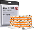 BTF-LIGHTING FCOB COB FOB LED Strip Lights 5V USB Powered 9.8FT 960LEDs Orange Color 8mm Width Dimmable CRI 90+ with 3M Tape Flexible High Density for 3D Printer TV Backlight PC DIY Decor