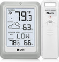 Indoor Outdoor Thermometer Hygrometer Wireless Weather Station, Temperature Humidity Monitor Battery Powered Inside Outside Thermometers with 330ft Range Remote Sensor and Backlight Display