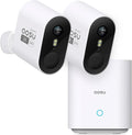 aosu Security Cameras Wireless Outdoor Home System, True 2K HD Night Vision, No Subscription Required, Long Battery Life, 166° Wide View, Spotlight & Siren Alarm, Motion Alert, Support 2.4 & 5GHz WiFi