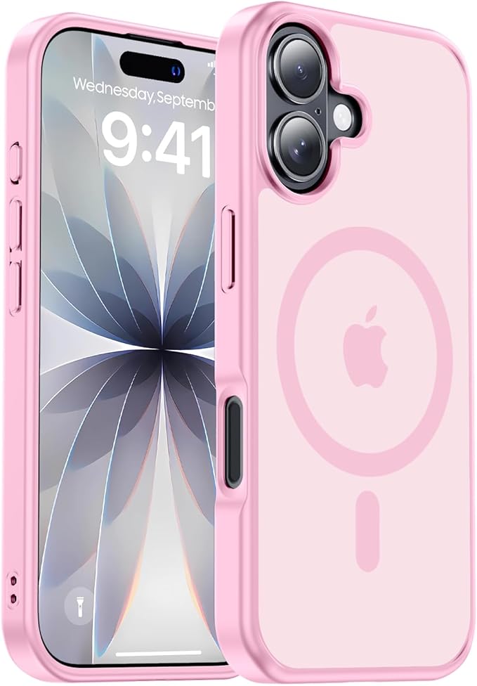 Strong Magnetic for iPhone 17 case [10Ft Military-Grade Protection] Compatible with fit MagSafe Shockproof Slim Thin Cover case for iPhone 17 6.3 inch, Light Pink