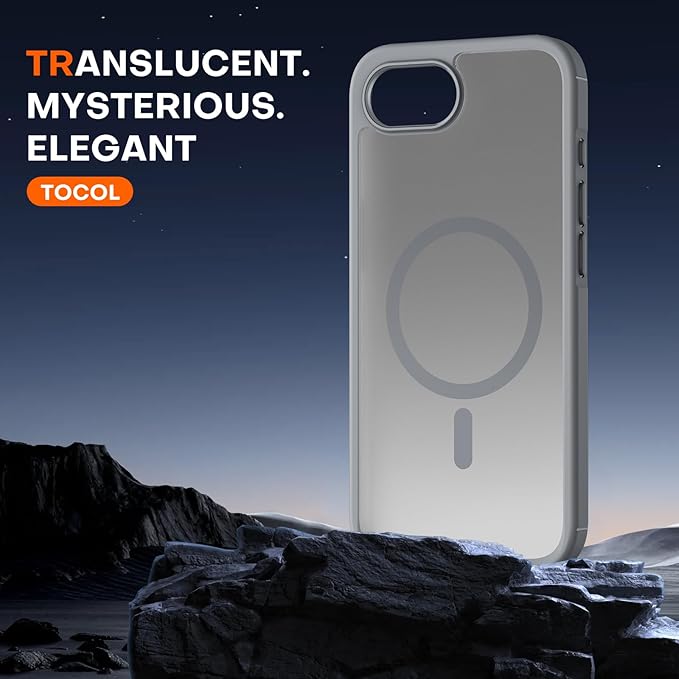 TOCOL for iPhone 17e Case, Compatible with Magsafe, Military Drop Protection, Slim Translucent Matte Shockproof for iPhone 17 e Case 6.1 inch (Gray)
