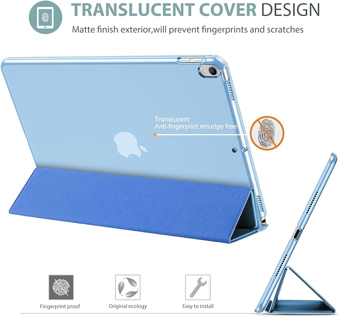 ProCase Smart Case for 10.5” iPad Air 3rd Generation 2019 / iPad Pro 2017, Slim Stand Cover with Translucent Frosted Back for iPad Air 3 -Newblue