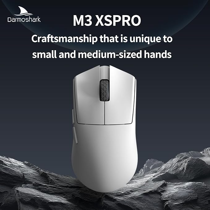 Darmoshark M3XSPRO Mini Wireless Gaming Mouse,Tri-Mode 8K/USB-C/Bluetooth,Up to 30000DPI,PAW3950 Optical Sensor Lightweight 45g,5 programmable Button,Computer Mouse for Laptop,PC,Mac-W