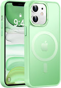 Newfuture Designed for iPhone 11 Case with Strong Magnetic [13 FT Military Drop Protection] [Compatible with Magsafe] Slim Translucent Matte Shockproof with Anti-Fingerprint Phone Case, Matcha Green
