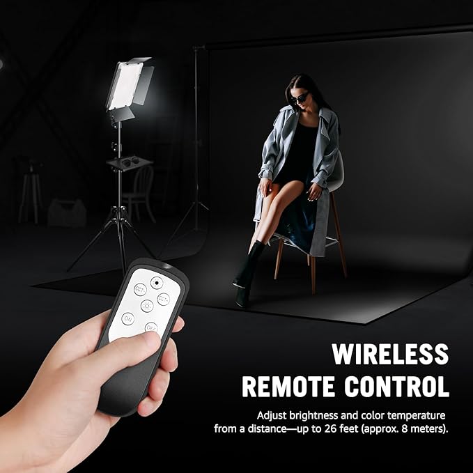 36W Photography Lighting, Arsoer Bi-Color 2700K-6500K Studio Lights with Remote& Display, CRI95+ 72” Video Lighting for Video Recording/YouTube/TikTok/Live Streaming/Ins