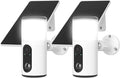 ARCCTV Floodlight Camera with Solar Panel, 4MP Battery Powered Security Cameras for Home Security, 2 Way Audio, PIR Motion Sensor, 2.4G/5G Dual Band WiFi, SD/Cloud Storage(2 Pack)
