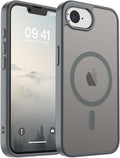 SUPFINE Magnetic for iPhone 17e Case/iPhone 16e Case (Compatible with MagSafe)(Military Grade Drop Protection) Translucent Matte Shockproof with Anti-Fingerprint Phone Case,Gray