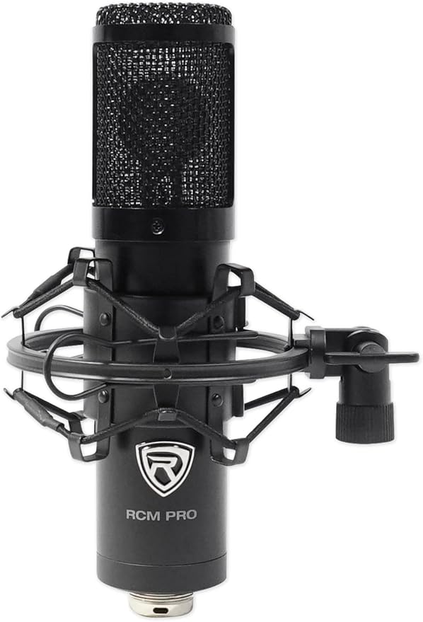 Rockville RCM PRO Professional Studio Condenser Microphone, Samsung Capacitors, Cardioid Pattern, Shock Mount Included, Large Diaphragm, for Vocals and Podcasting