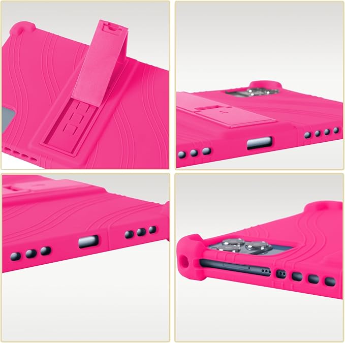 ATOOZ for ROWT 10.1 inch Tablet Case,Soft Silicone Case for ROWT A10/SVITOO Tab 10/Aiprotablet C20e/ZONKO D115/MB1001 10.1 inch Tablet with Stand (Rose Red)