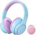 TONOSHARK Kids Bluetooth Headphones with Active Noise Cancelling, Wireless Over-Ear Headphones for Boys Girls, Foldable, Adjustable, 40H Playtime, Mic for School Travel (Purple Blue)