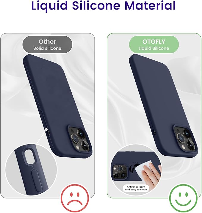 OTOFLY Designed for iPhone 14 Pro Max Case, Silicone Shockproof Slim Thin Phone Case for iPhone 14 Pro Max 6.7 inch (Midnight Blue)