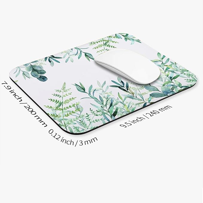 Square Mouse Pad Green Grass, Personalized Premium-Textured Custom Mouse Mat Design, Washable Mousepad Cloth, Non-Slip Rubber Base Computer Mouse Pads for Wireless Mouse