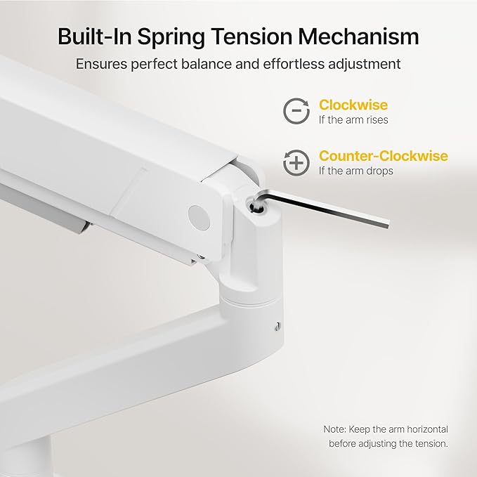 monTEK Single Monitor Arm for Max 45 Inch Ultrawide Screens Adjustable Monitor Desk Mount Holds 35 Lbs Cable Management with C Clamp/Grommet Desk Mount, VESA 75/100mm