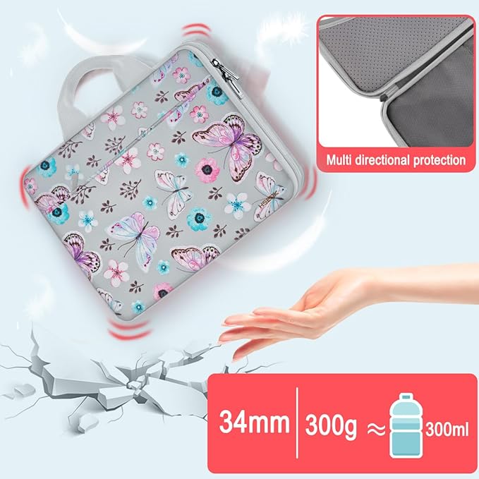 Hseok 13 14 inch Laptop Case Sleeve with Small Case,TSA Computer Handbag Compatible with MacBook Neo/Pro 14 M5/M4/M3/M2/M1,All Models 13.3" MacBook Air/Pro,XPS 13/14,Most 13-14 Notebooks,Butterfly