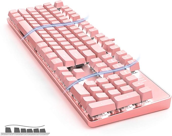 Qisan 104 Mechanical Keyboard for Gaming | Large Size USB White Backlit Gaming Keyboard Wired | US Layout Red Switches Hot Swappable Mechanical Clicky Keyboards Compatible with PC & Laptop