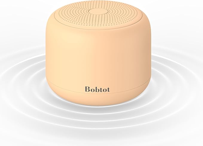Bobtot Portable Bluetooth Speakers with Strap Easy to Carry, Wireless Waterproof Mini Speaker with Loud Stereo Sound, 20 Hours Playtime, Rechargeable Battery, Built-in Microphone, Orange