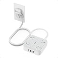 TESSAN Surge Protector Flat Extension Cord 5Ft, Ring Plug Power Strip with 4 Outlets 3 USB Ports (1 USB C), 900 Joules Protection, Multiple Wall Outlet Extender Suitable for Home Office Dorm, Grey