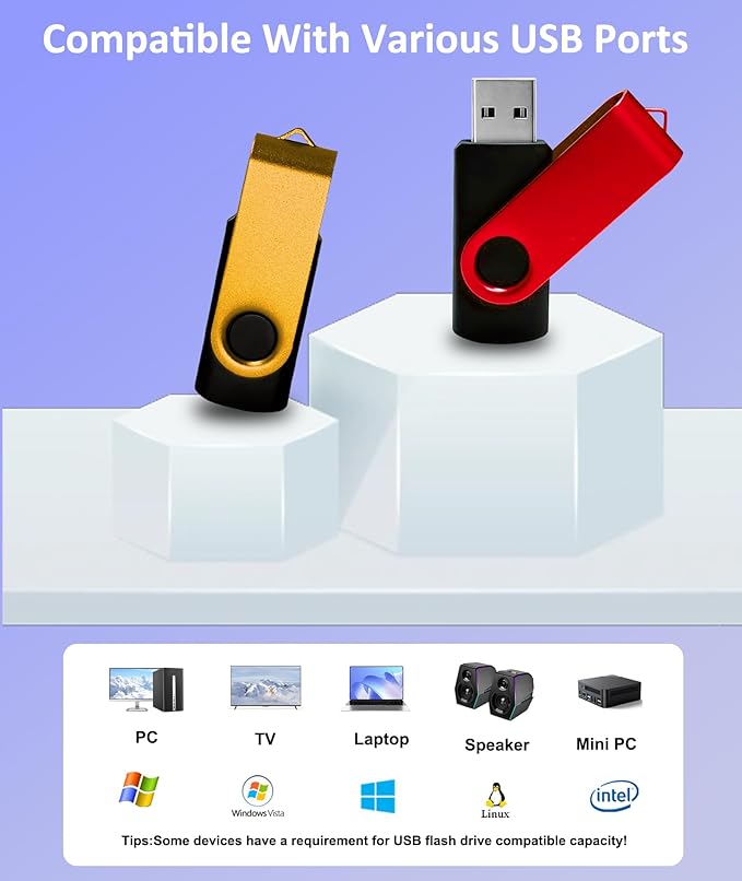 2GB USB Flash Drive 20 Pack, Nicepicten USB 2.0 Thumb Drives Zip Drive USB 2GB Memory Stick Swivel Pendrive Jump Drives Multipack with 20PCS Lanyard for Events Office (Colorful 20Pack 2 GB)