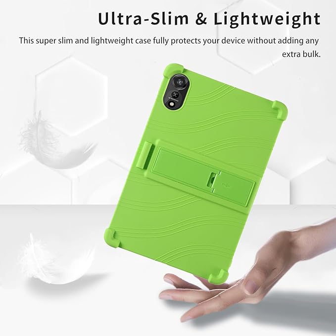 for Nexall N90 Tablet Case 12Inch, Shockproof Four Corner Airbag Protection,Soft Silicone Edge Cover with Built-in Stand,Heavy Duty Protective Sleeve for Nexall N90,Green
