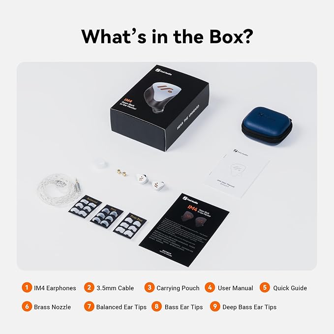 Fosi Audio IM4 Open-Back IEM Earphones, in Ear Monitor Wired Earbuds, 10mm Single Dynamic Driver, IEMs for Audiophiles, Gaming and Studio, 3.5mm 2-Pin 0.78mm Detachable Cables, N52 Dual Magnets