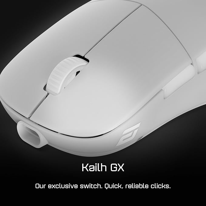 ENDGAME GEAR XM2w 4k Wireless Gaming Mouse – 4000Hz Polling Rate, Kailh GX Switches, PixArt PAW3395 Sensor, Lightweight ~63 g, White Frost