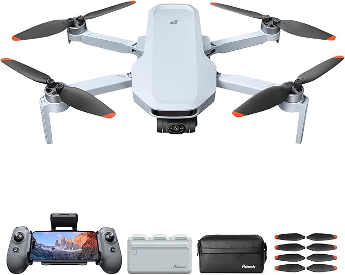 Potensic ATOM 2 Drone with Camera for Adults 4K Video, 8K Photo, Under 249g, 3-Axis Gimbal, 10KM Transmission, AI Track, Vertical Shooting, AI Night Shot, Fly More Combo with 1 Extra Set of Propellers