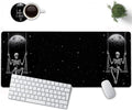 Large Mouse Pad, 31.5 x 11.8in Extended Gaming Mouse Pad with Stitched Edges,XXL Mousepad Protector Non Slip Rubber Base for Office & Home Writing Mat,Funy Skeleton Skeleton Planet Black Desk Mat