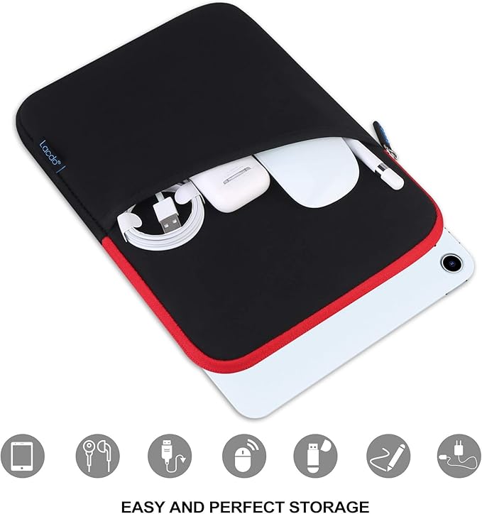 Lacdo Tablet Sleeve Case for 13 inch New iPad Air M4 M3 M2 2026-2024, 13 inch iPad Pro M5 M4 2025-2024, 12.9 inch iPad Pro 6 5 4 3 with Magic Keyboard and Smart Keyboard Folio Protective Bag, Red