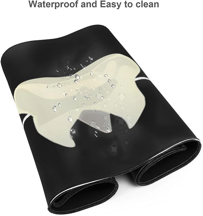 Tooth Dentist Mouse Pad, Heartbeat Dental Assistant Large Big Gaming Mouse Pad Desk Pad, Mousepad with Non-Slip Rubber Base, Extended XXL Mouse Mat for Computer Laptop Office Accessories